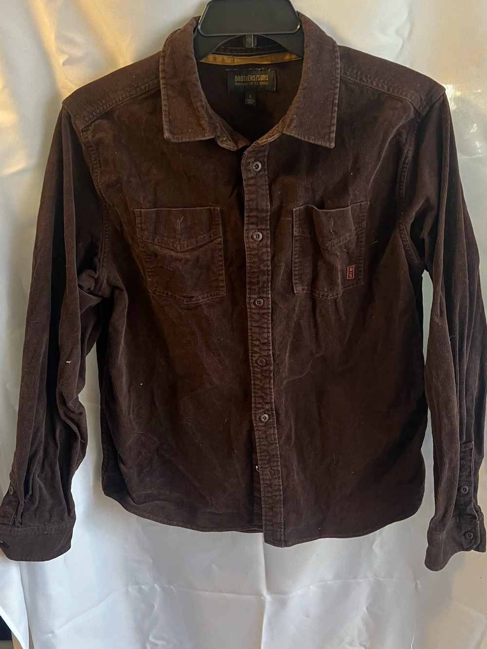 BrotherSons Brown Corduroy Jacket with Yellow Trim